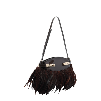 Dark Brown Soft Hug With Feathers