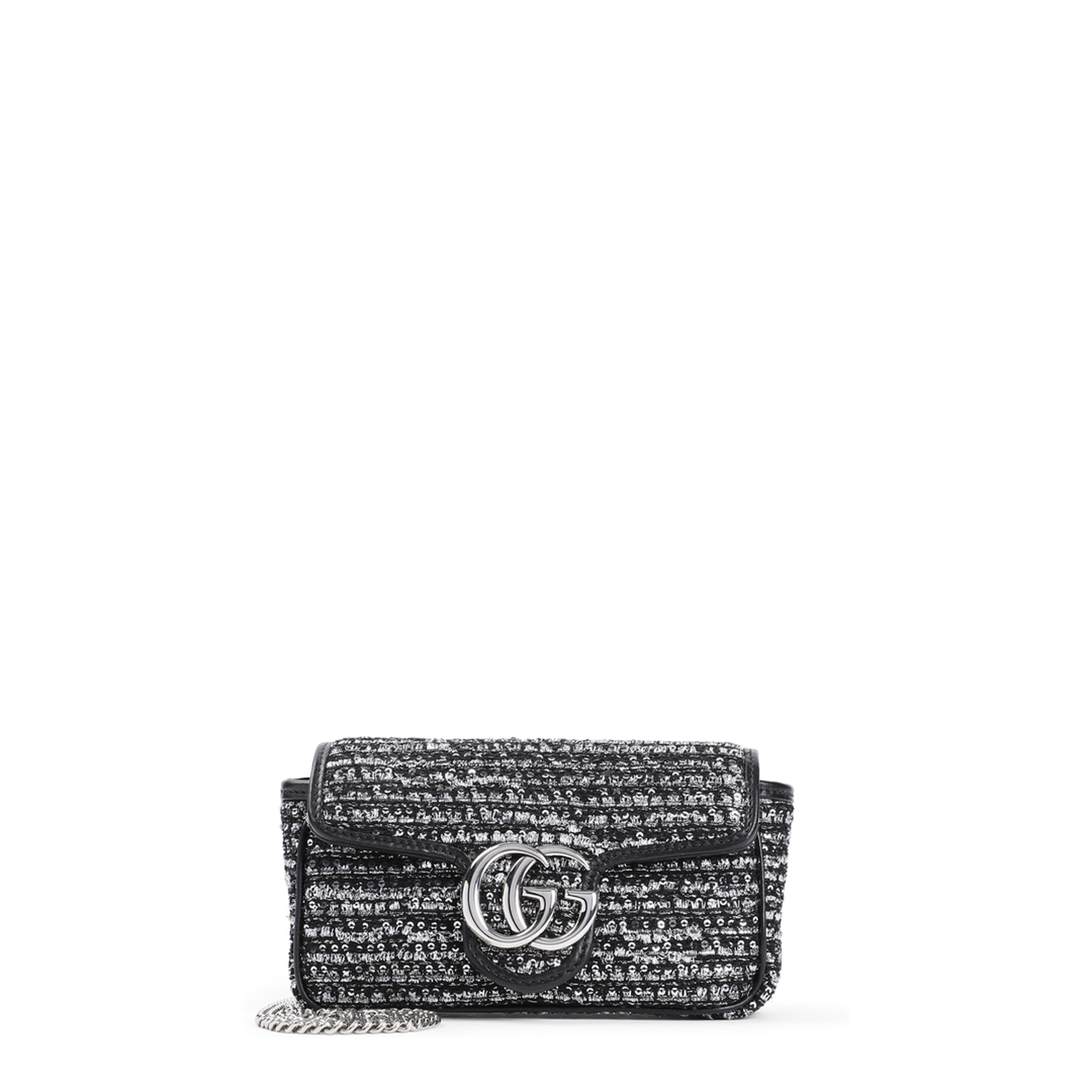 Shoulder Bag in Lamé Fabric with GG Motif