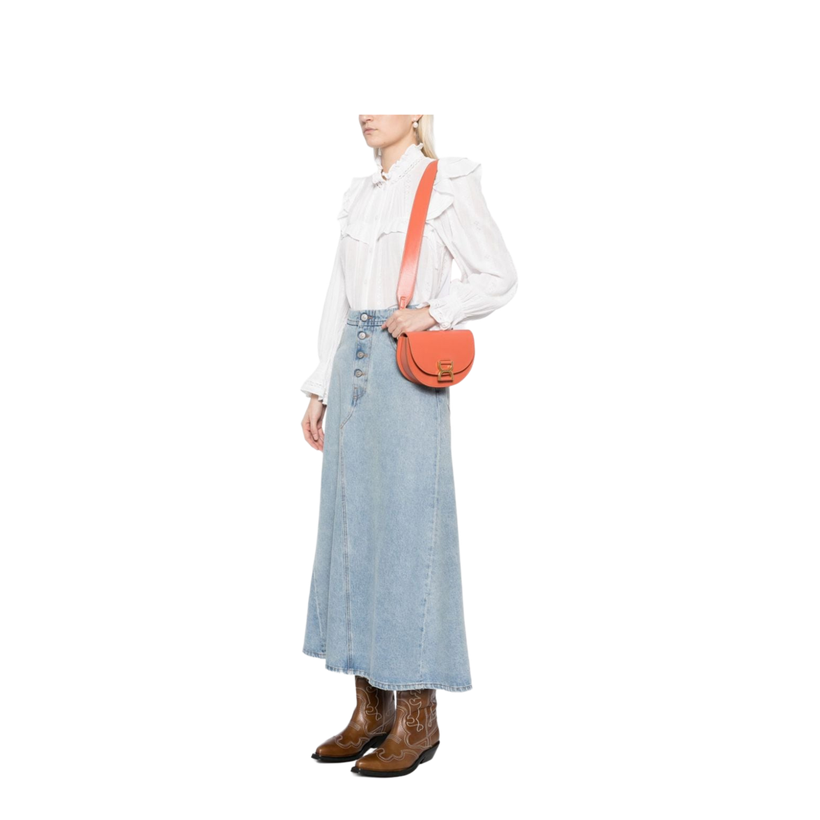 Chloé Orange Mini Marcie Crossbody Bag