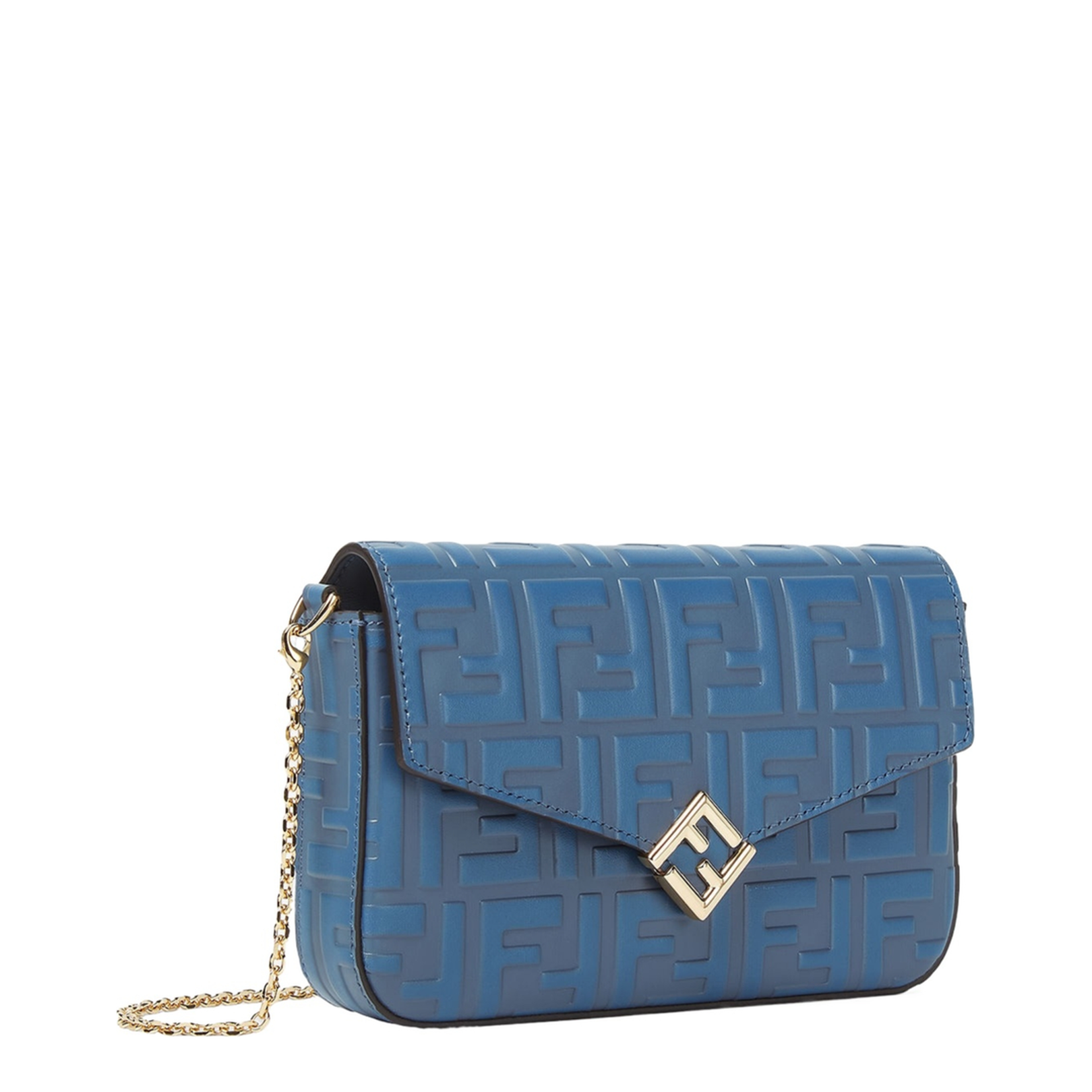 Diamonds Wallet On Chain Leather Blue