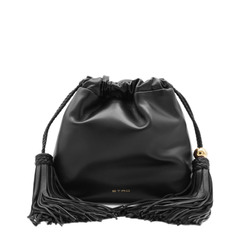 Kalispera Small Leather Shoulder Bag - Black