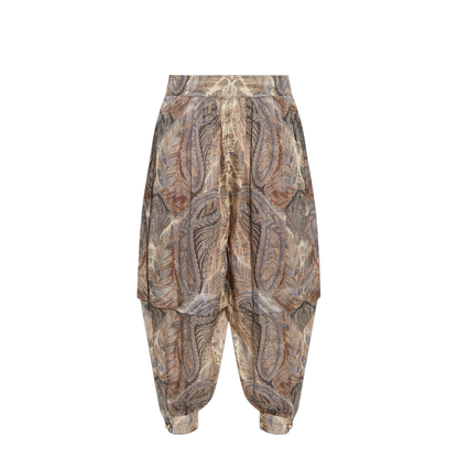 Loose-fit silk trousers