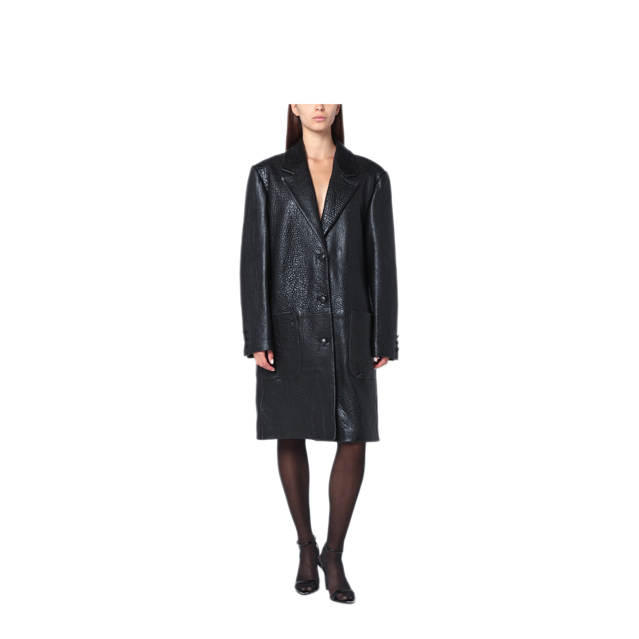 MAYFEYR - Cassell - Single Breasted Black Leather Coat - 001LENZ-999
