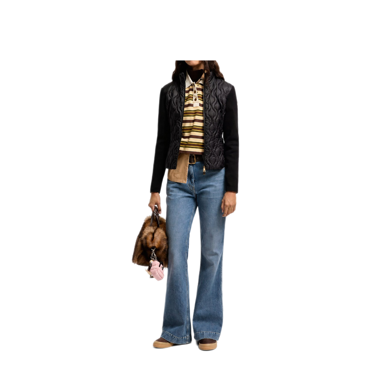 Quilted Zip-Up Cardigan