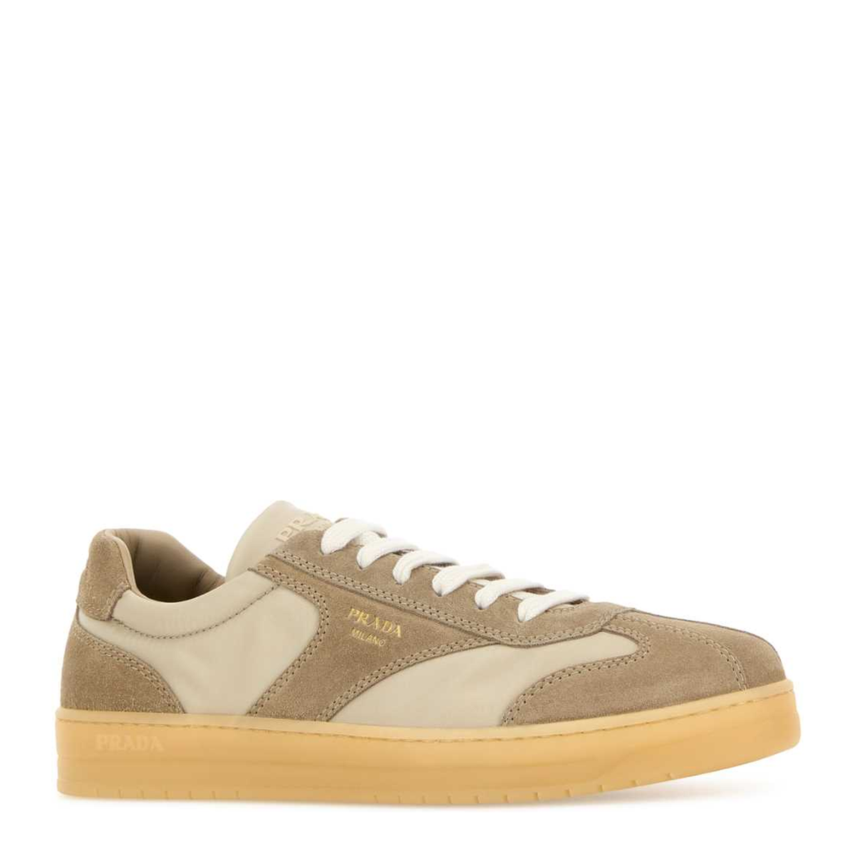 MAYFEYR - Prada - Beige Suede E Re Nylon Sneakers - 2EE464FG000D7RF0F24