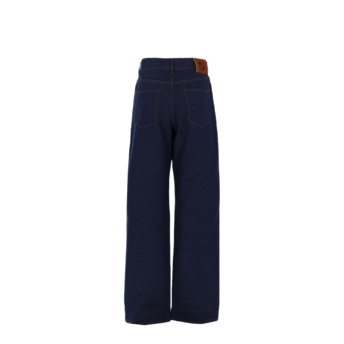 Navy Blue Wide-Leg Jeans