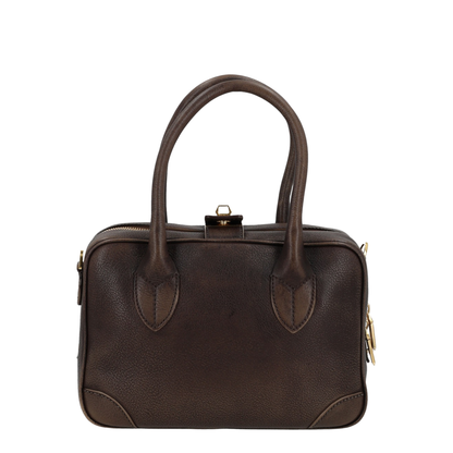Vita Cowhide Top-Handle Bag - Crema/Marrone