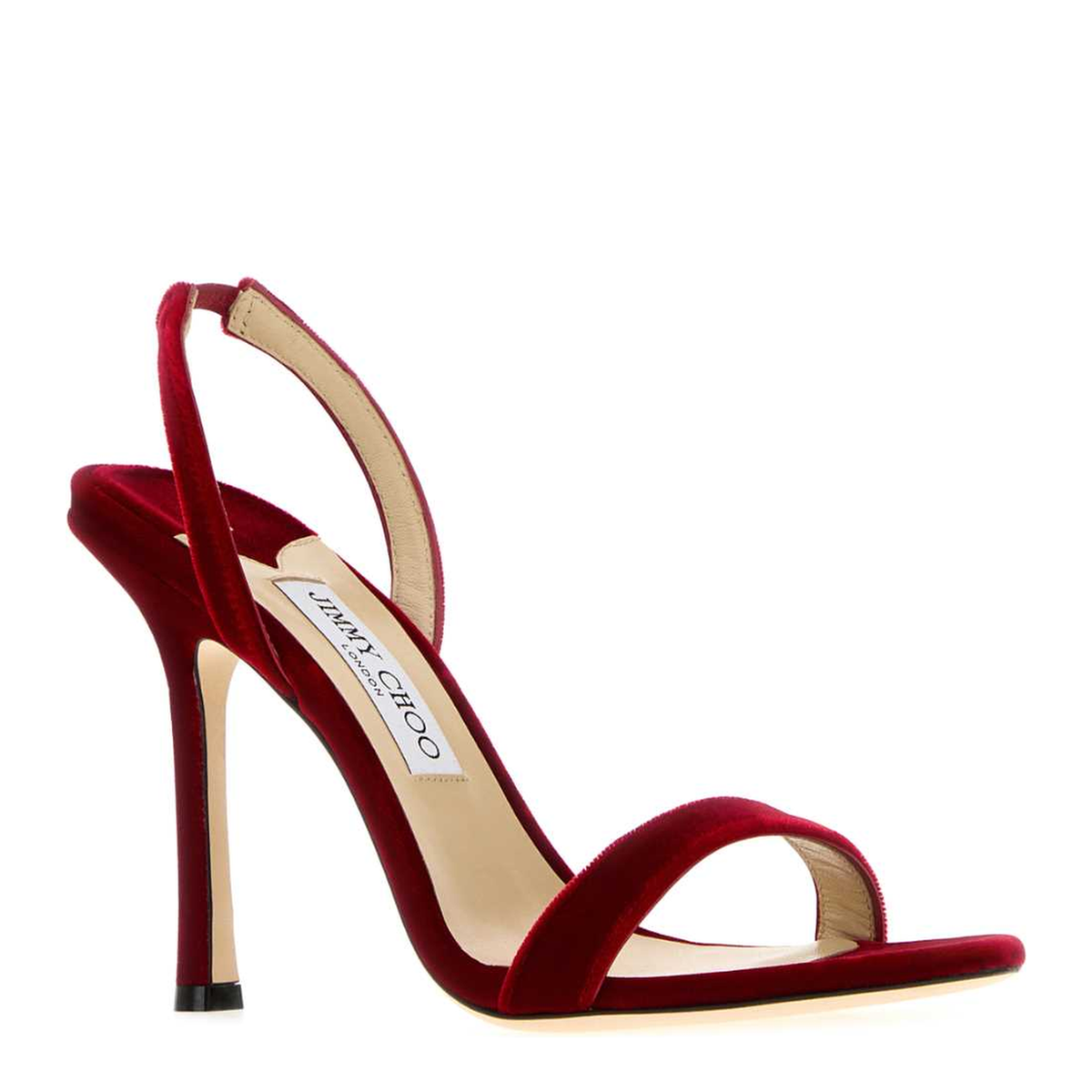 MAYFEYR - Jimmy Choo - Jenn 100 Ruby Red Sandals - JENN100VELRUBYRED