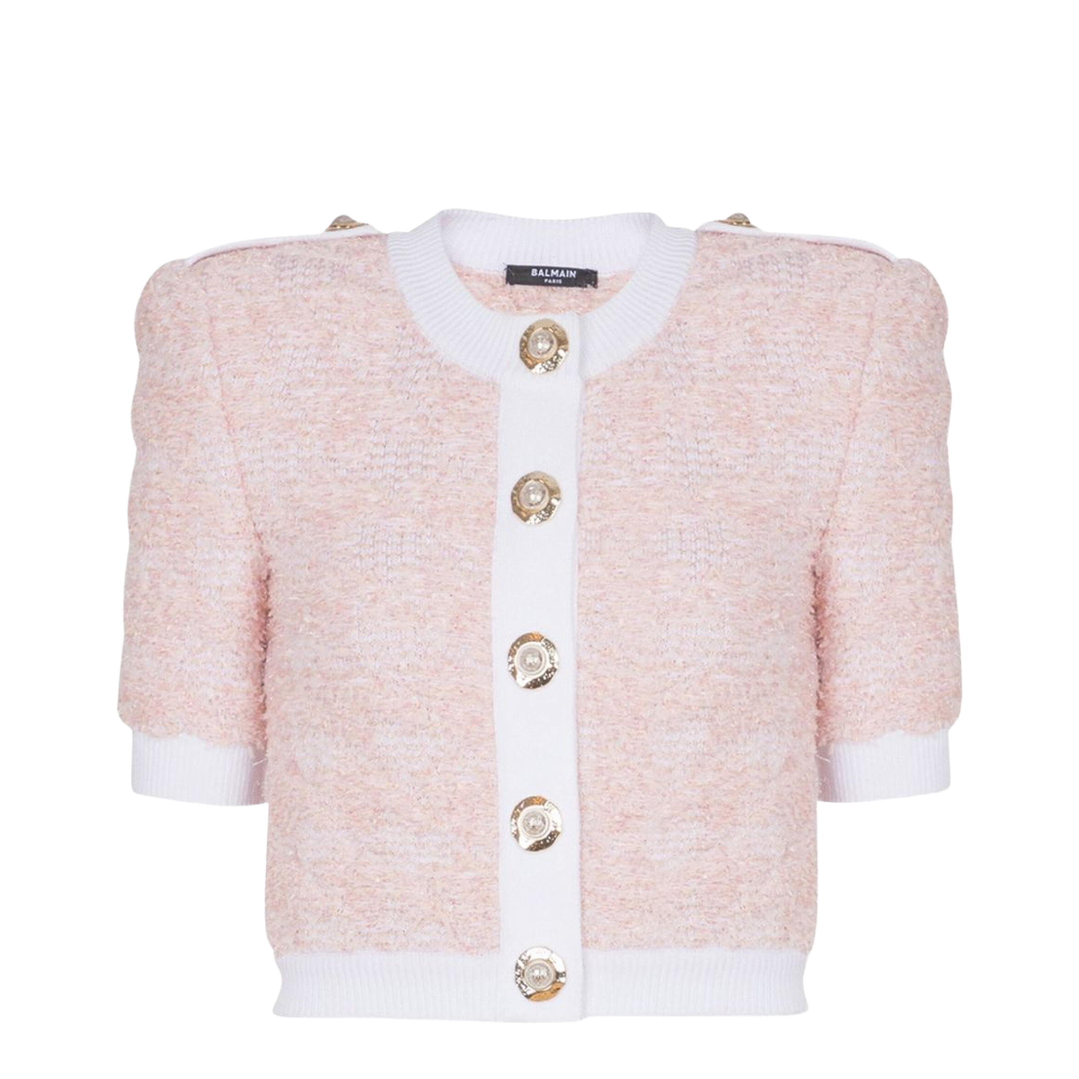 Short-Sleeved Knit Cardigan
