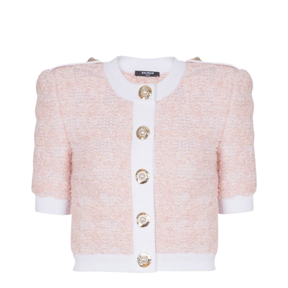 Short-Sleeved Knit Cardigan