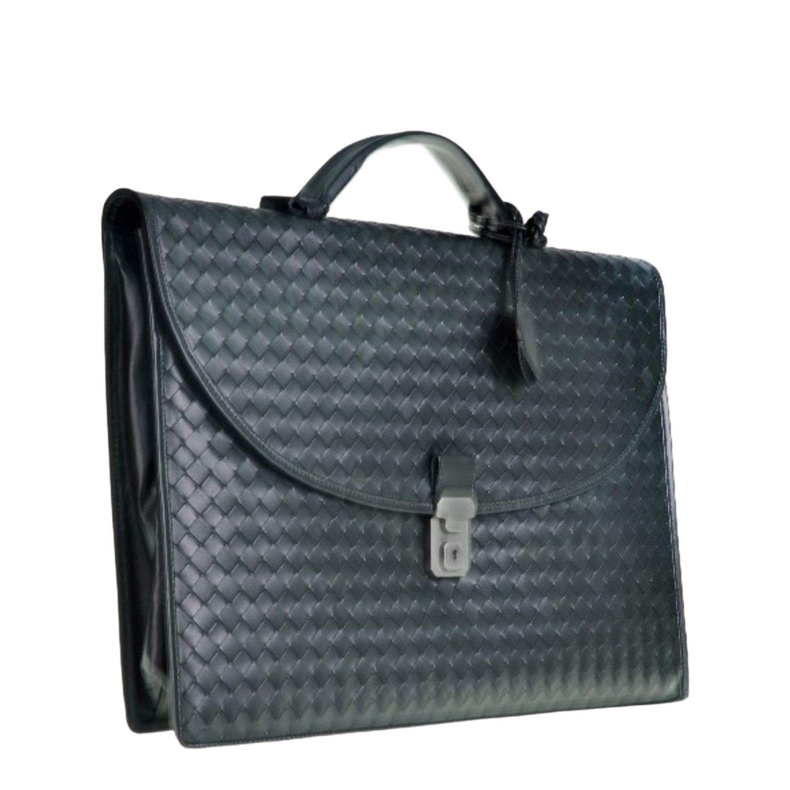 Intrecciato Leather Briefcase - Black