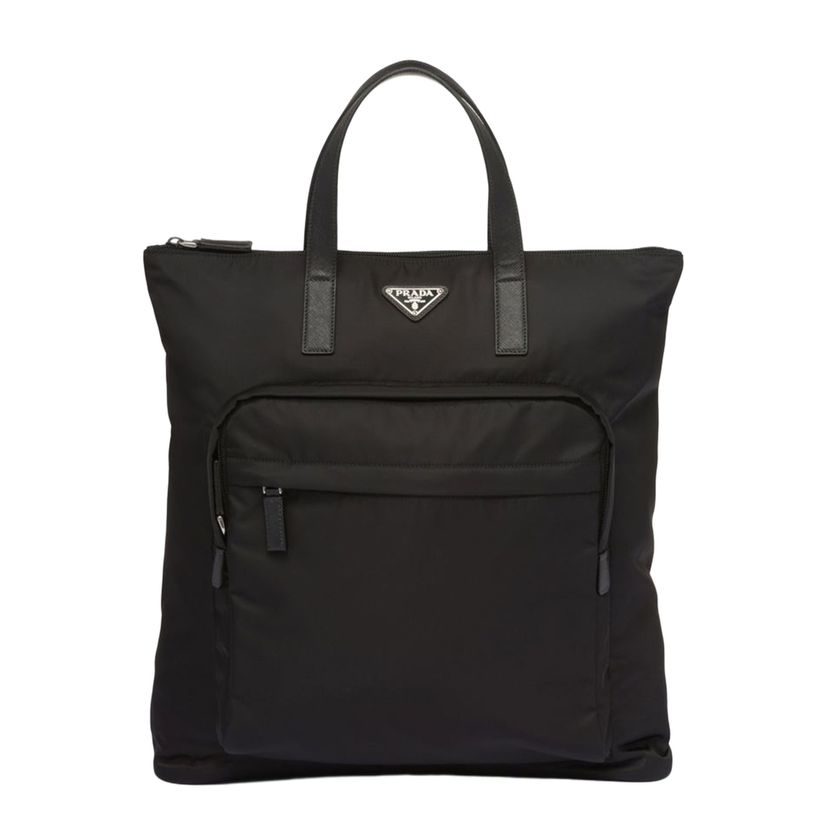 Re-Nylon and Saffiano Leather Tote Bag