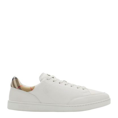 Checked Heel Leather Low-Top Sneakers
