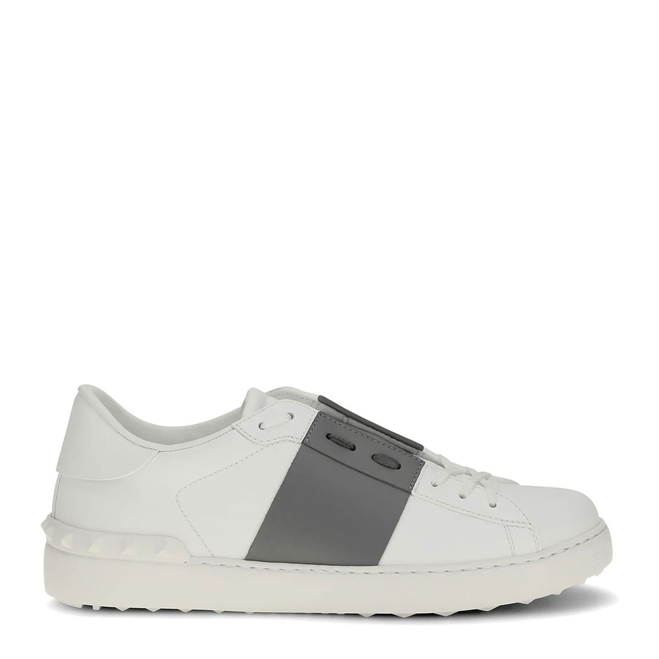 MAYFEYR - Valentino - Open Leather Sneakers With Contrast Band And Stud Details - YS0830BLU