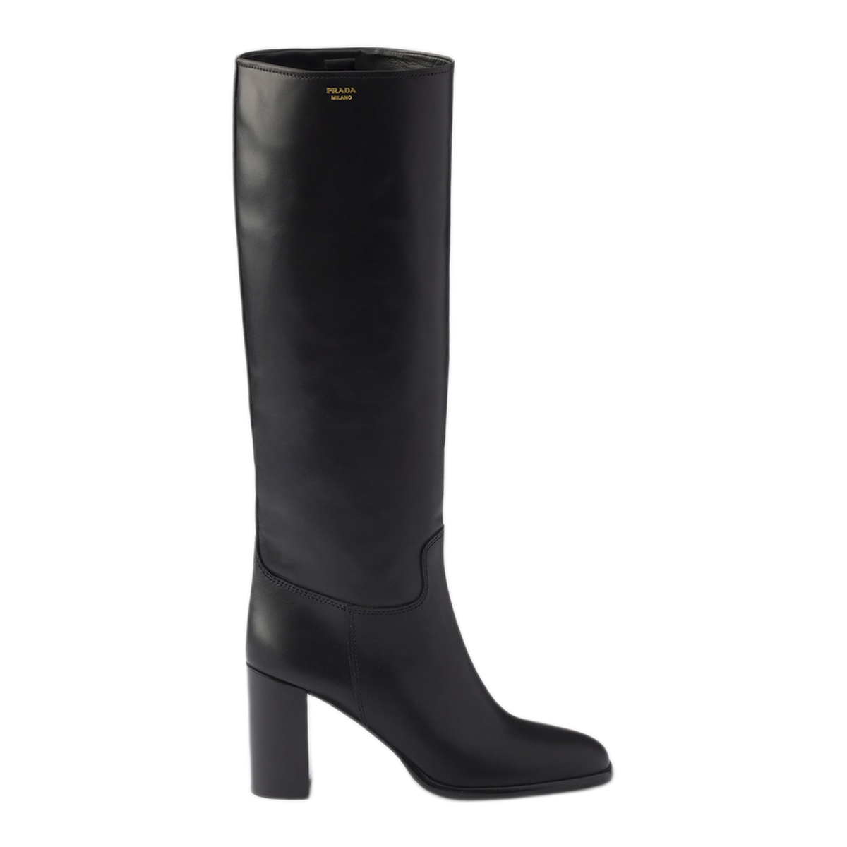 High Leather Boots With Screen Printed Logo