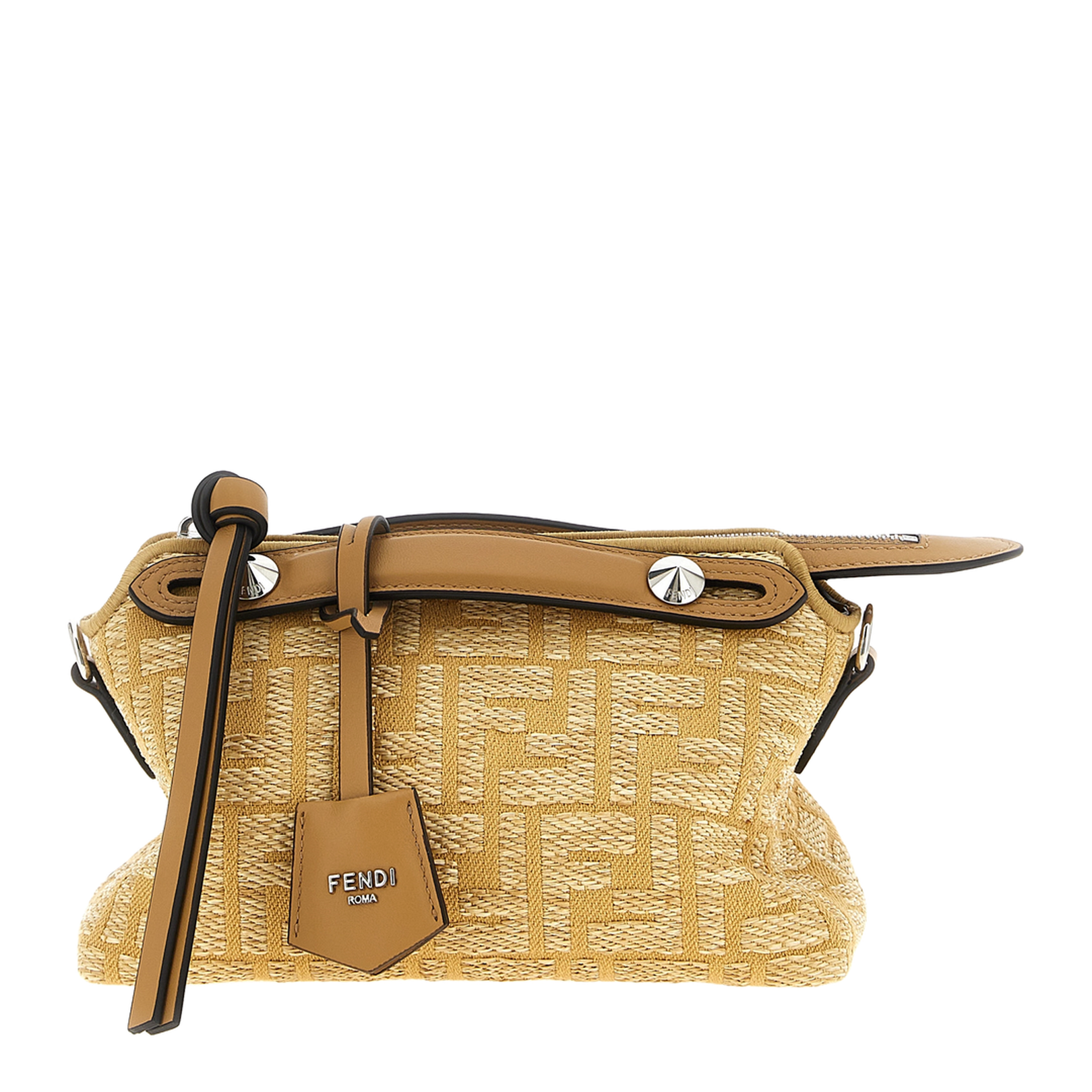 【関税&送料込】Fendi Printed Leather Medium By The Way Hand Baguette Pouch Fabric Blue | Fendi
