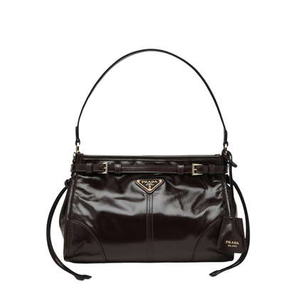 MAYFEYR - Prada - Bonnie Small Hobo Handbag In Calf Leather, Dark Brown - 1BC297OOM2CYRF01D6
