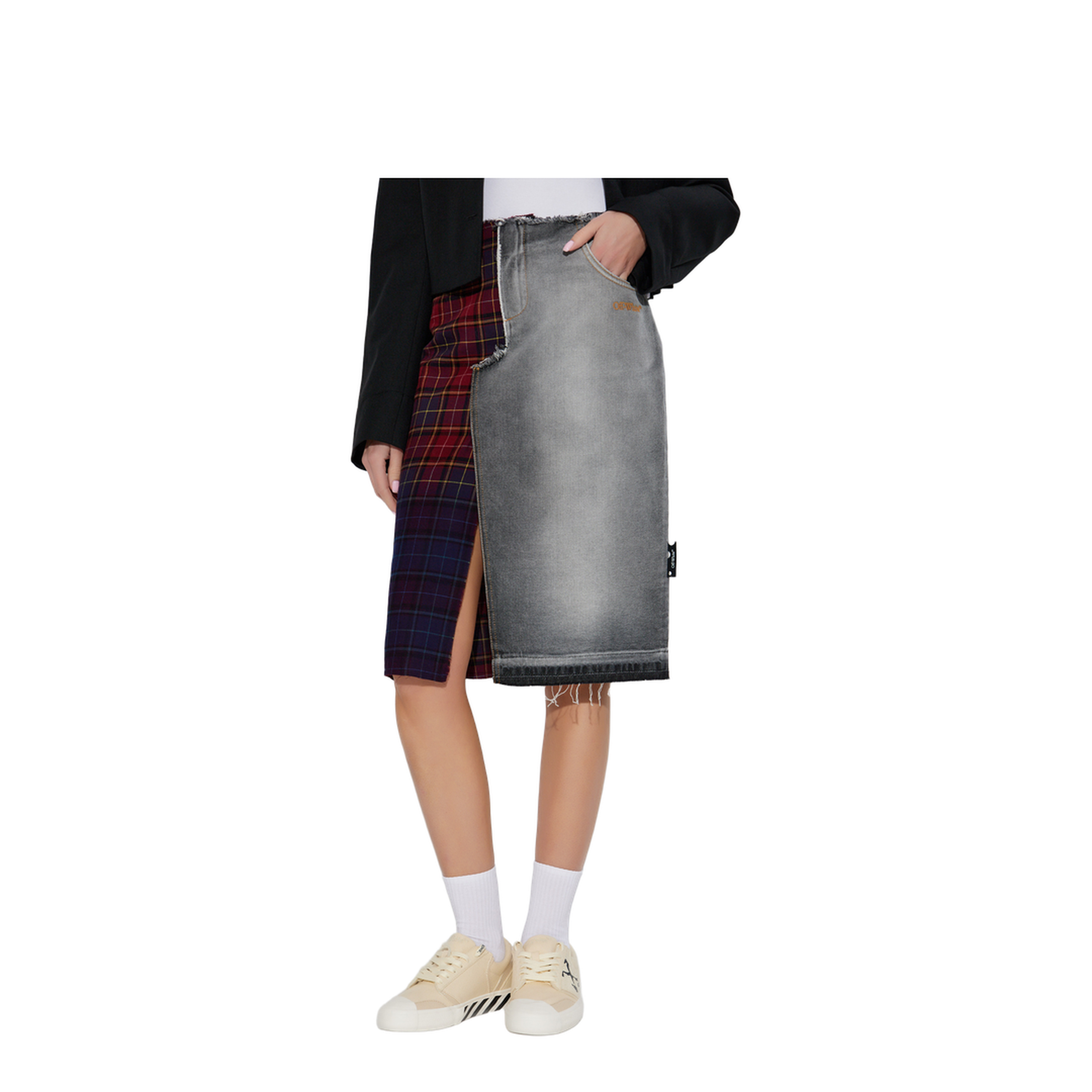 Flannel Denim Skirt