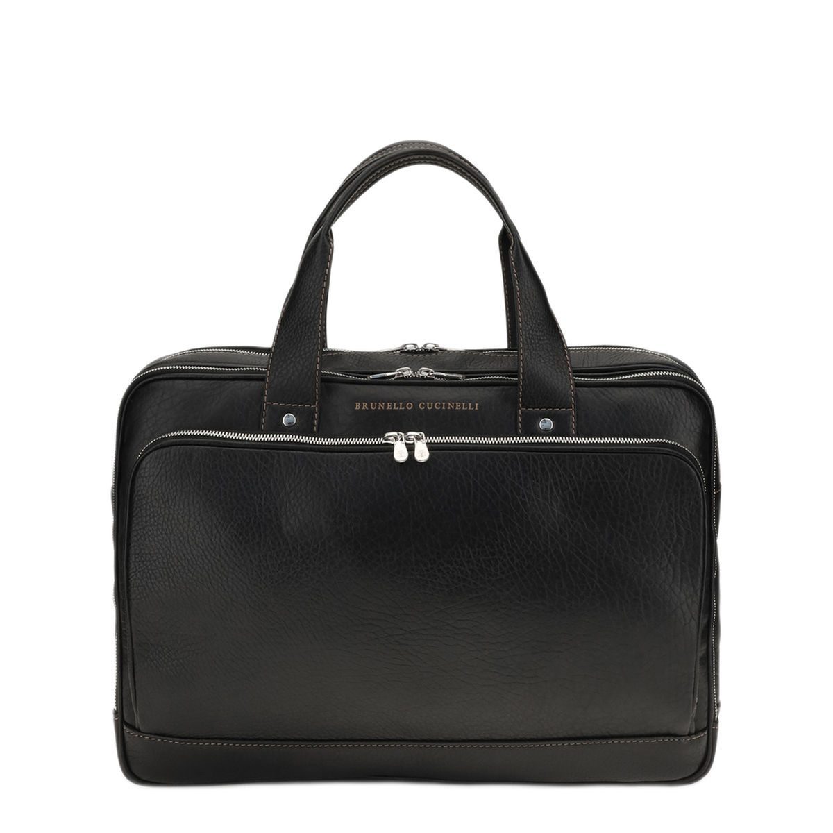 MAYFEYR - Brunello Cucinelli - Grained Calfskin Zip Top Handbag - MBZIBU391C101