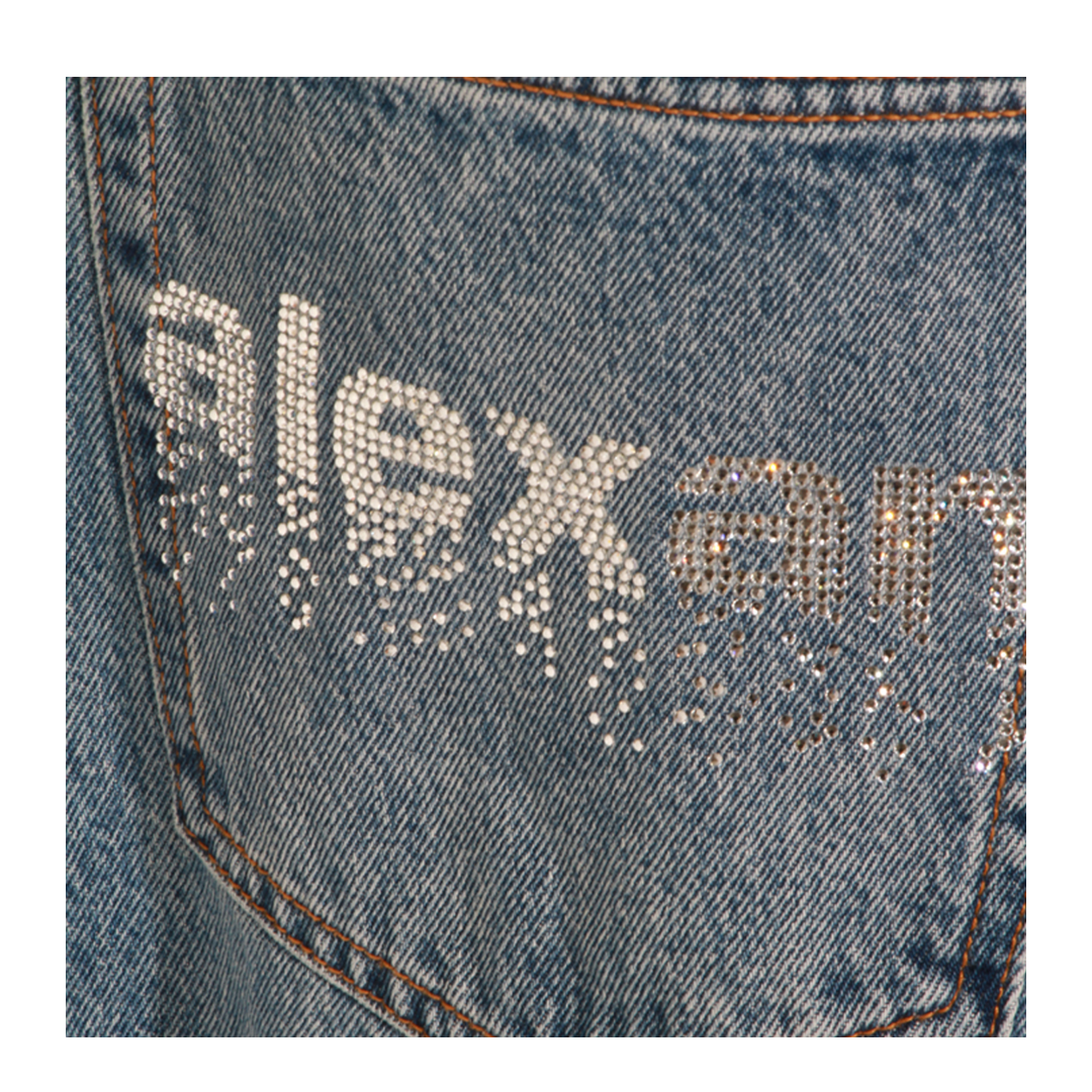 MAYFEYR - Alexander Wang - Blow Up Jeans With Logo In Strass - 4DC1264111486