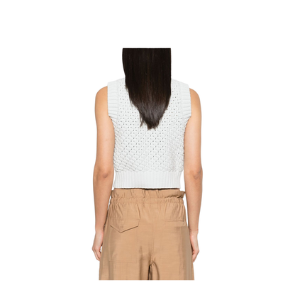 Textured Cotton Pointelle Vest