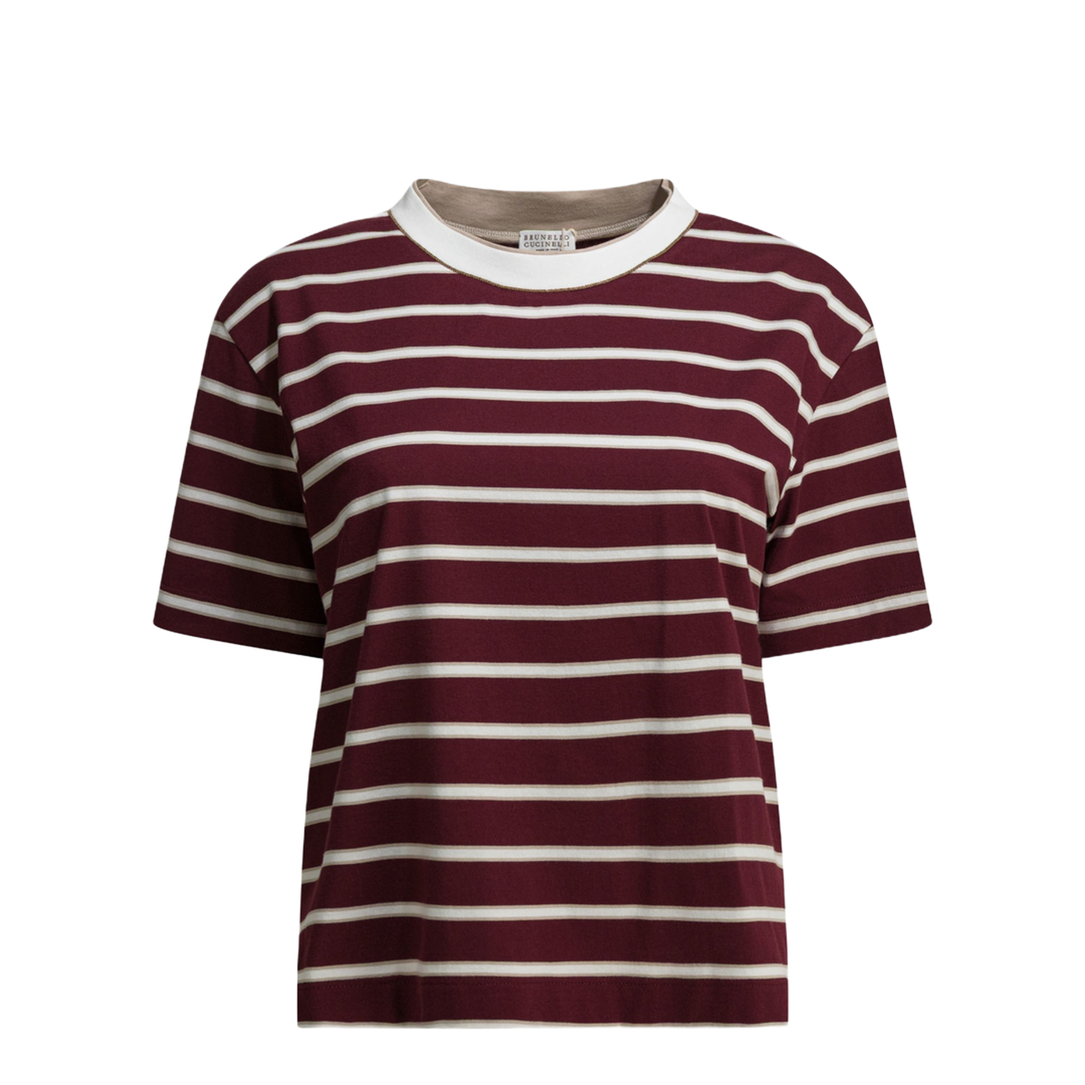 Striped Cotton T-Shirt Red