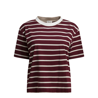 Striped Cotton T-Shirt Red