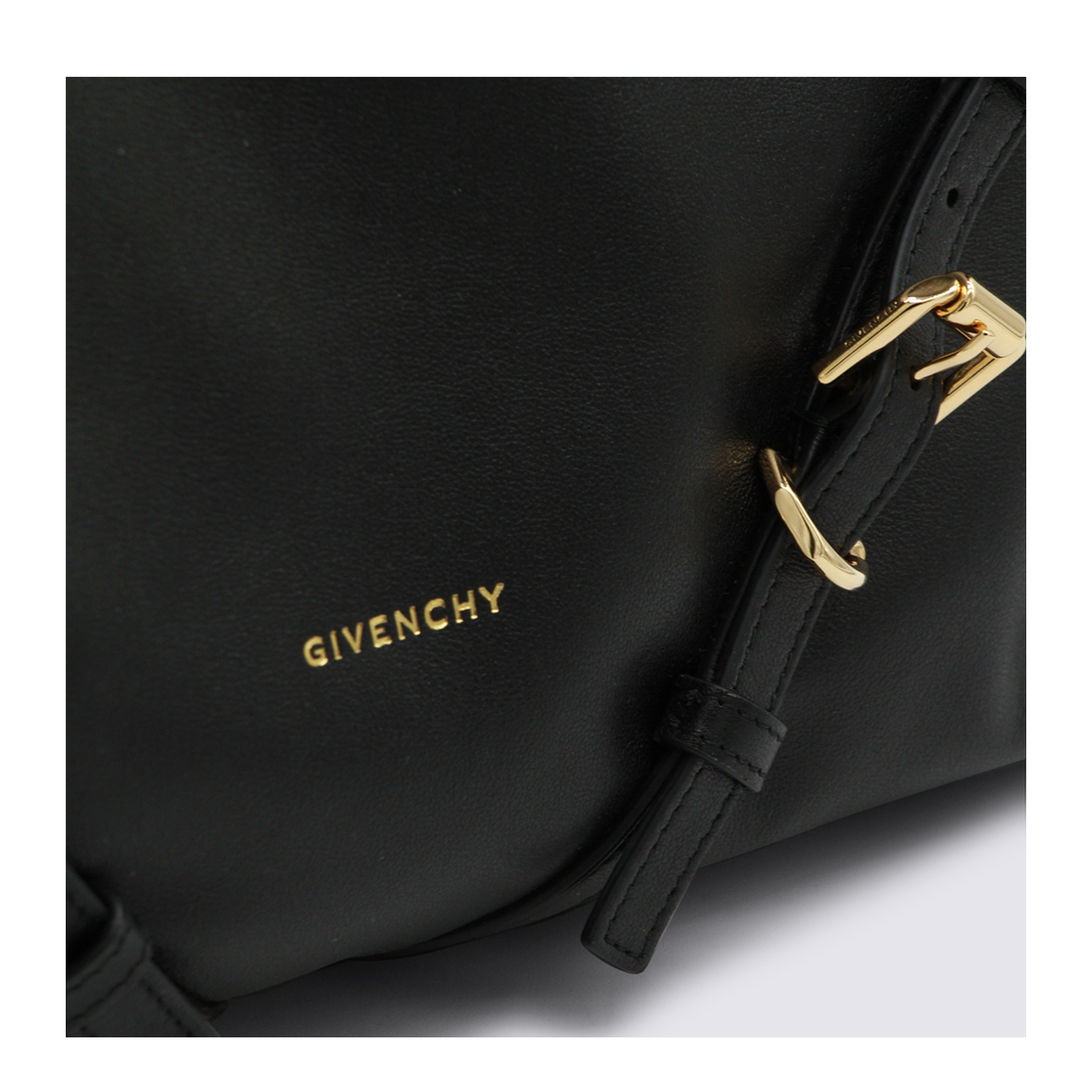 Voyou Medium Shiny Leather Shoulder Bag - Black
