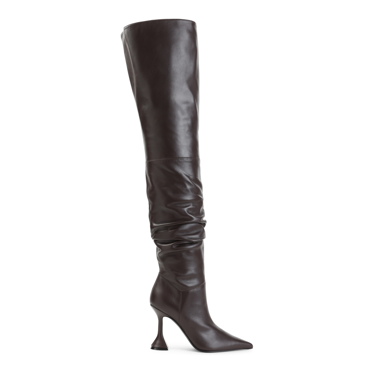 MAYFEYR - Amina Muaddi - Olivia Thigh High 95 Nappa Boots - 18S366779OLICOFFEE