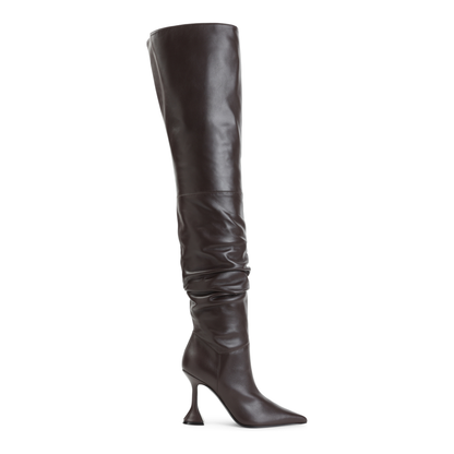 MAYFEYR - Amina Muaddi - Olivia Thigh High 95 Nappa Boots - 18S366779OLICOFFEE