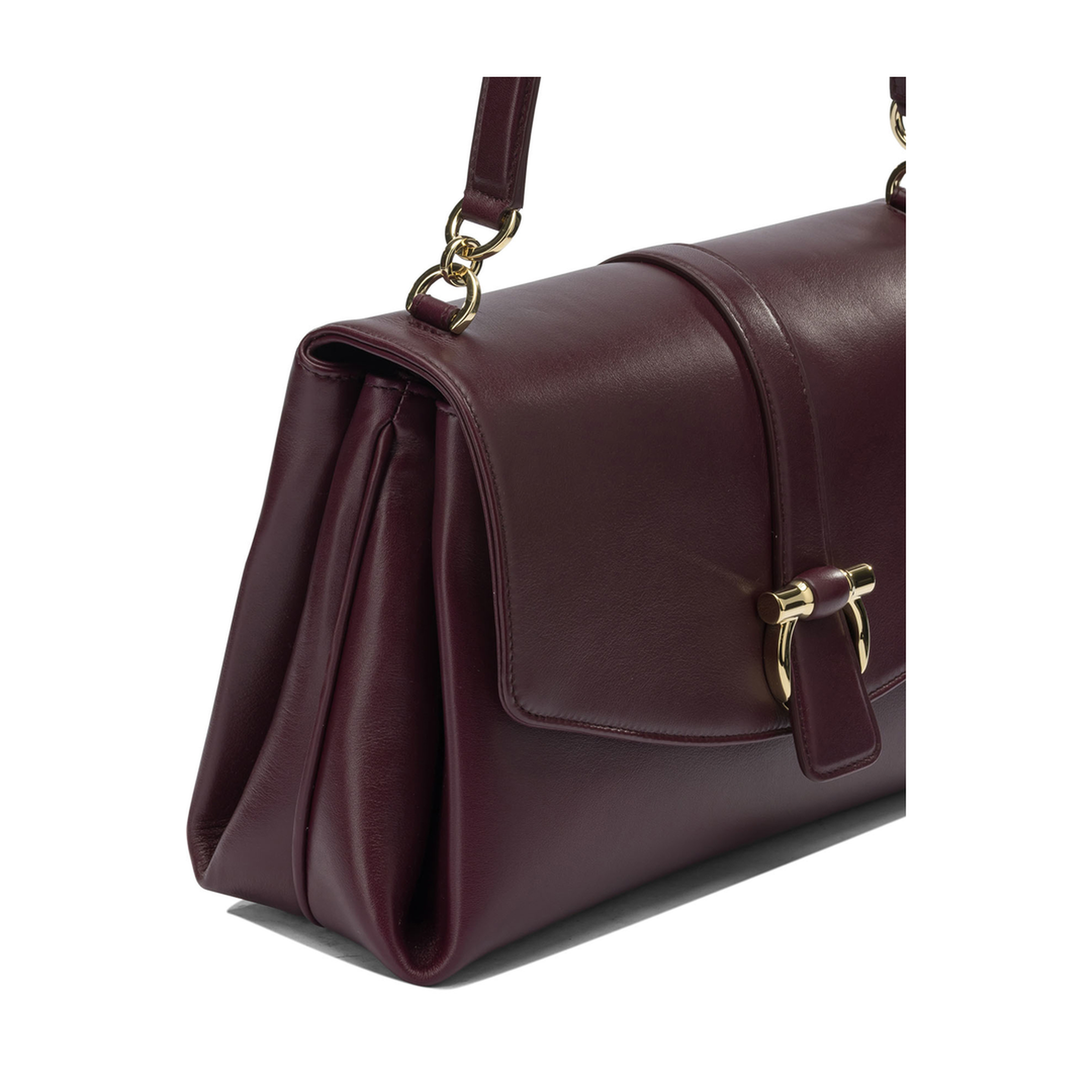 Gancini Soft Medium Calfskin Handbag - Claret
