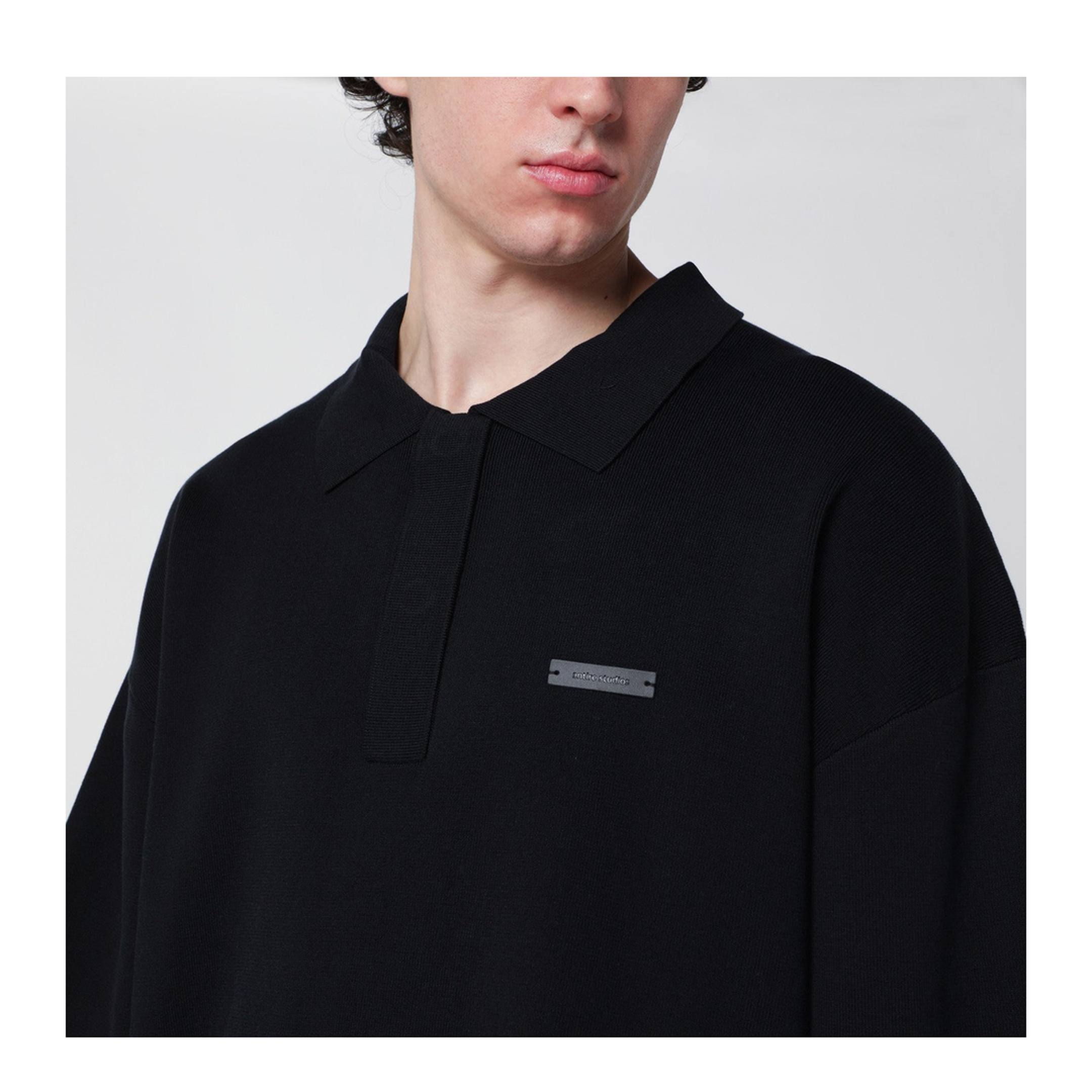 MAYFEYR - Entire Studios - Black Long Sleeve Polo - ESSS26PO03012CO0015