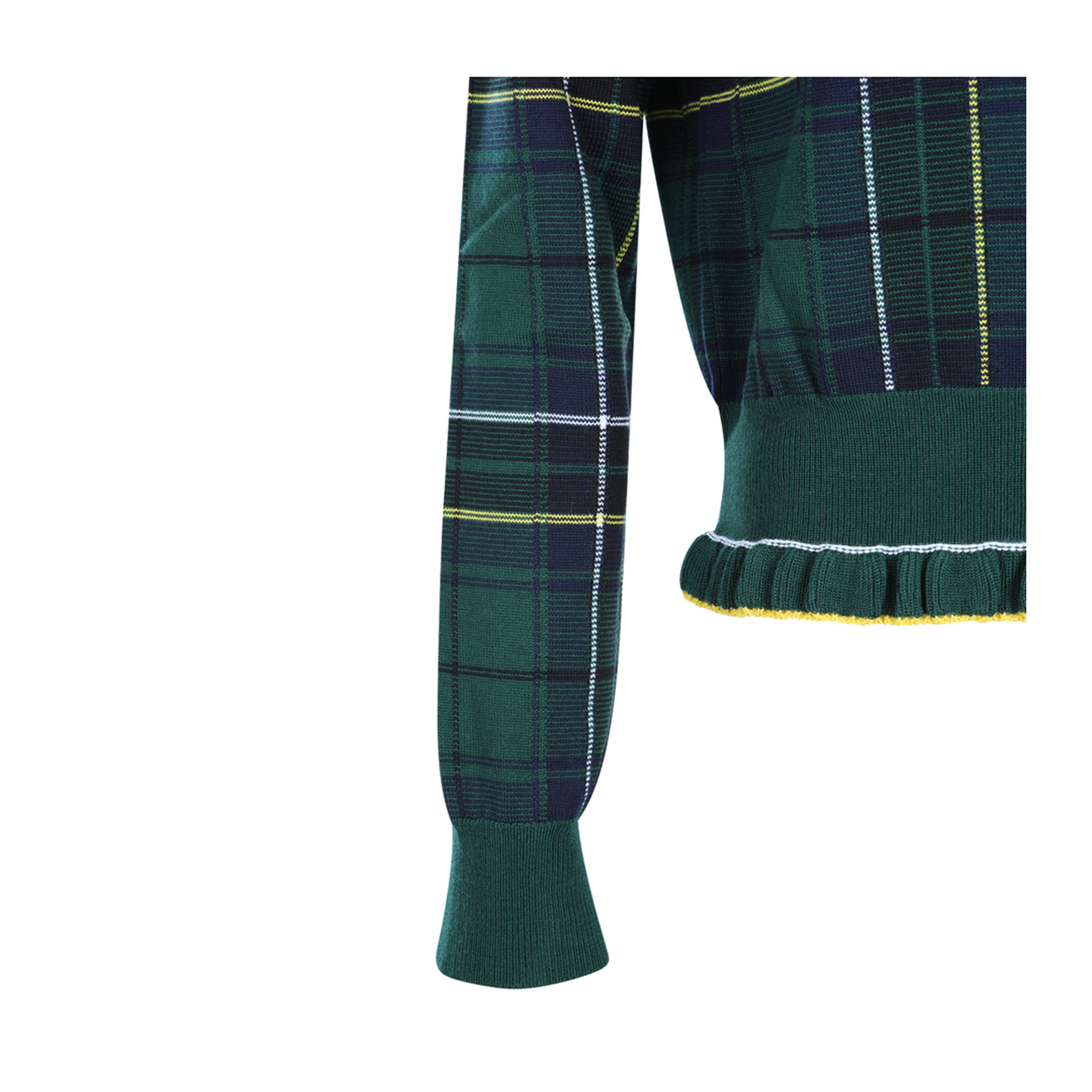 Wool Tartan Jumper Dark Green Blue