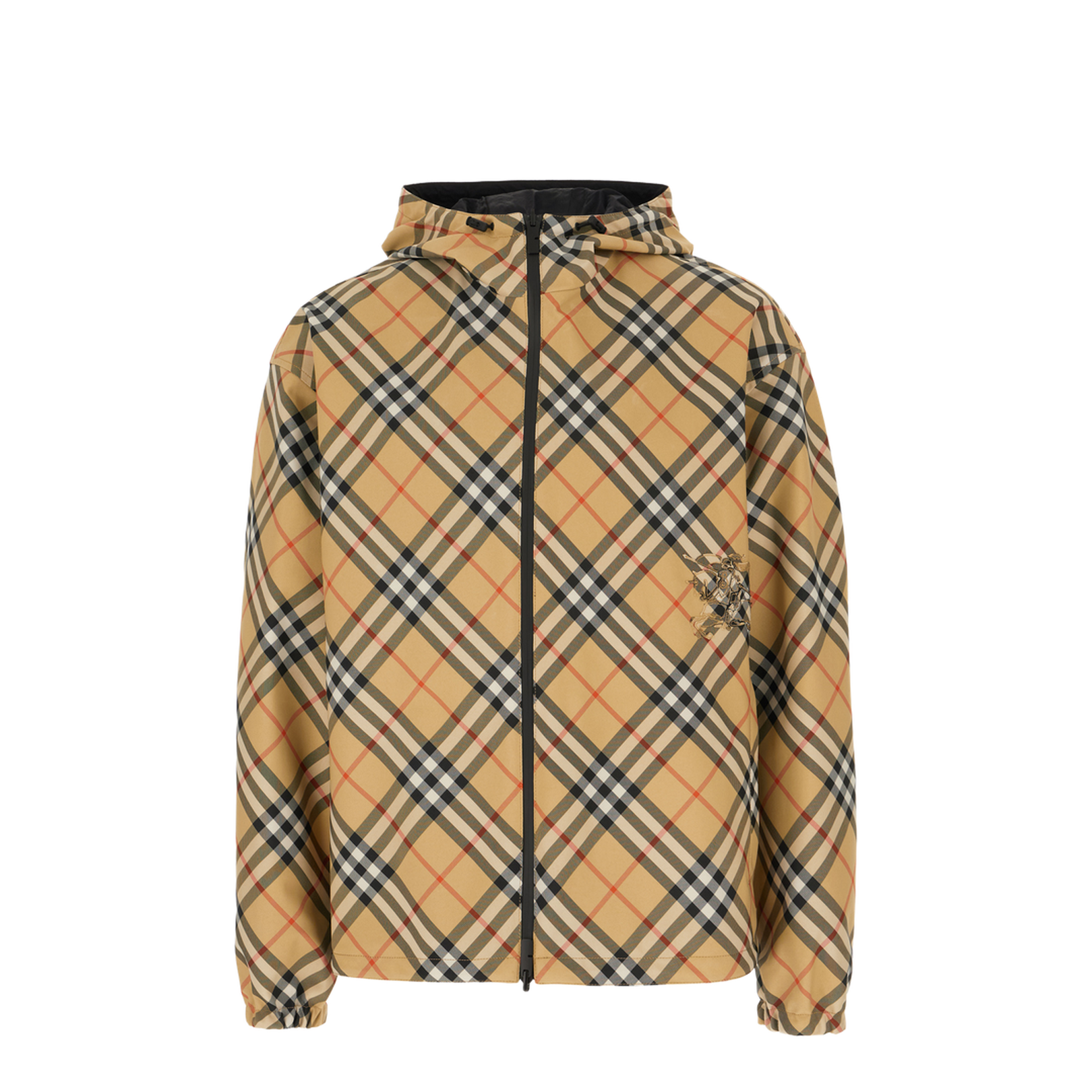 Check Motif Hooded Jacket