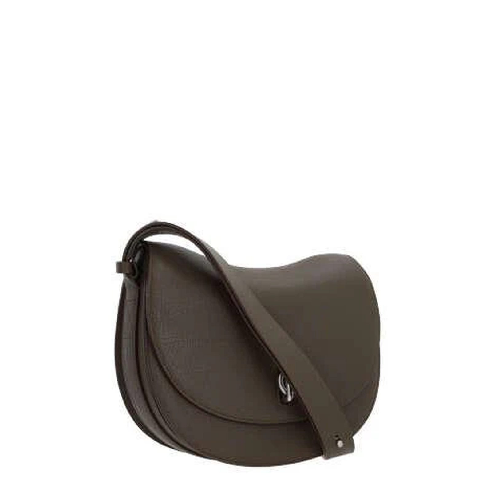 Military Green Grained Leather Crossbody Bag