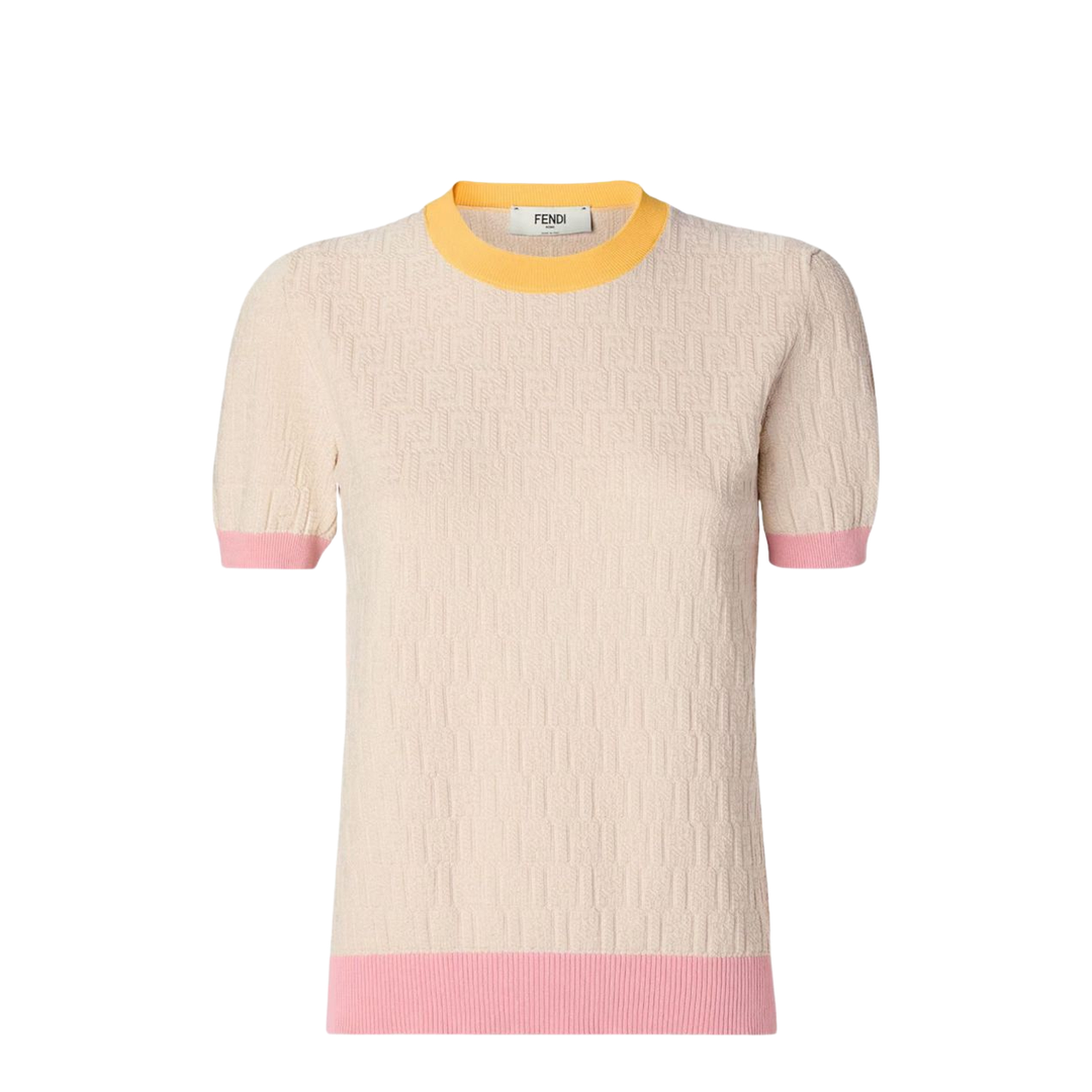 Ecrù Polo T-Shirt With Jacquard
