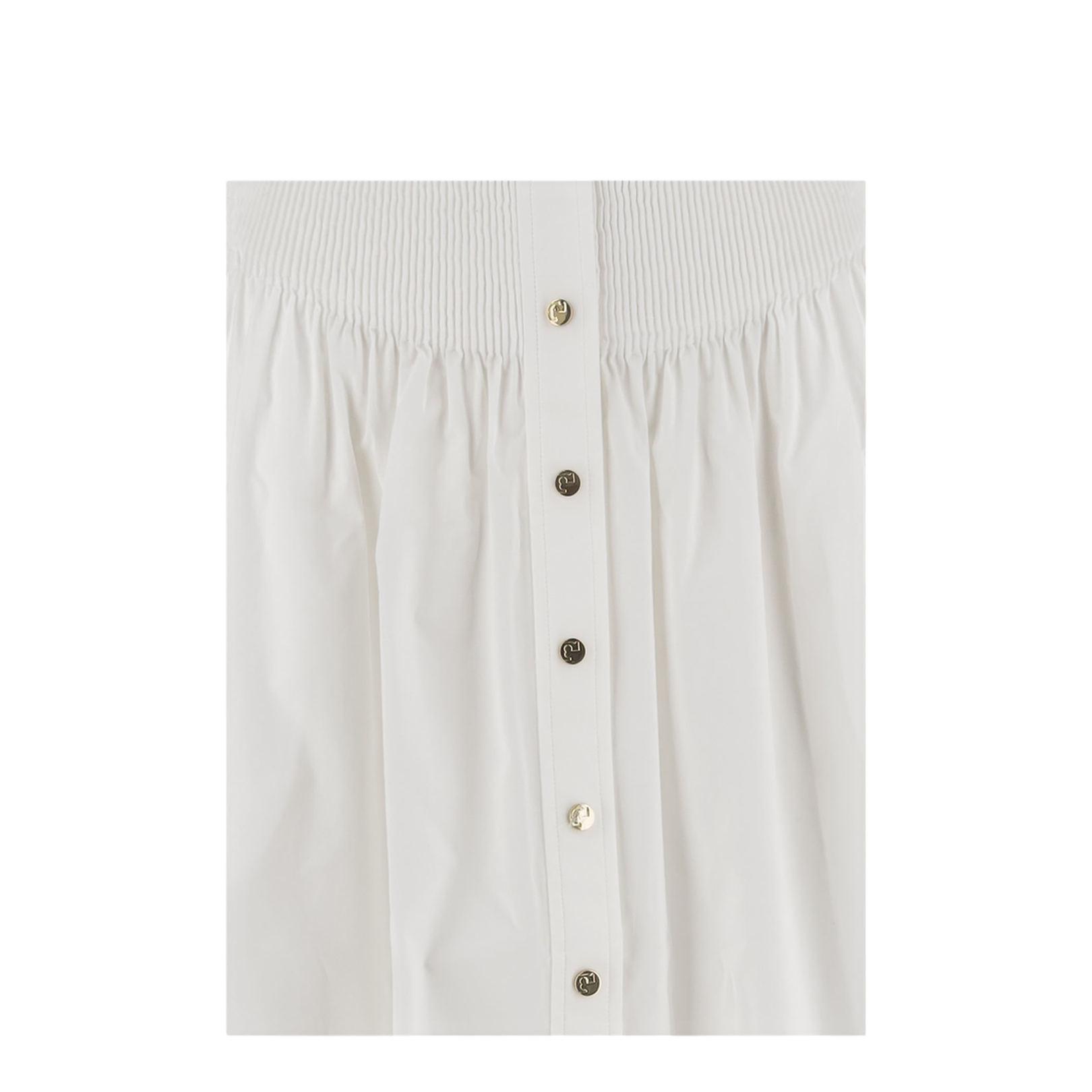 White Stretch Poplin Skirt