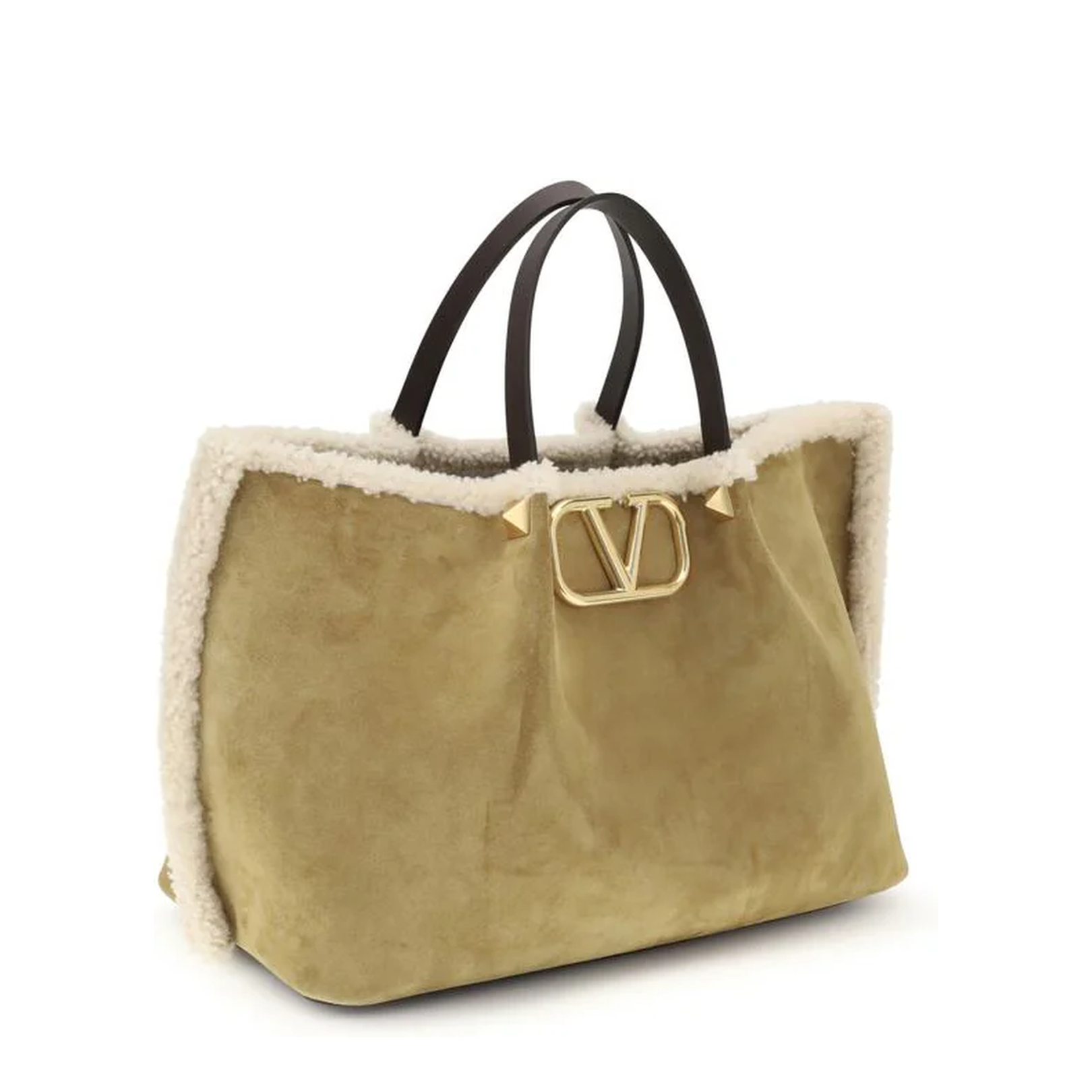 Suede And Sheepskin Medium Tote Bag