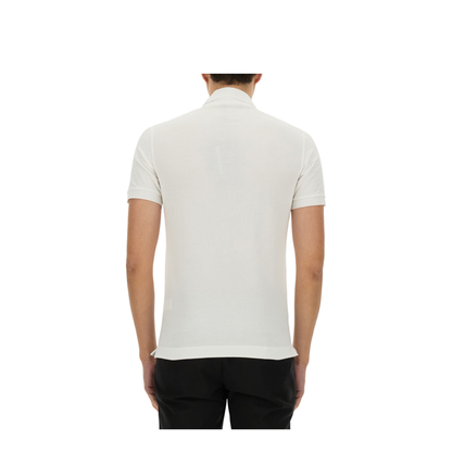 Cotton Piqué Polo Shirt with Branded Tag