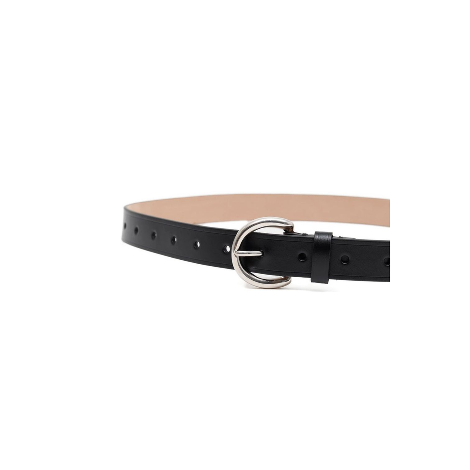 Round Buckle Leather Belt