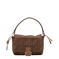 Mamma Baguette Medium Raffia-Effect Shoulder Bag - Sellier Brown