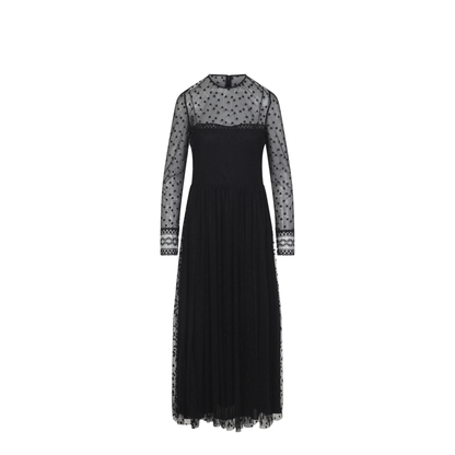 MAYFEYR - ALBERTA FERRETTI - Black Tulle Midi Dress - A041266200555