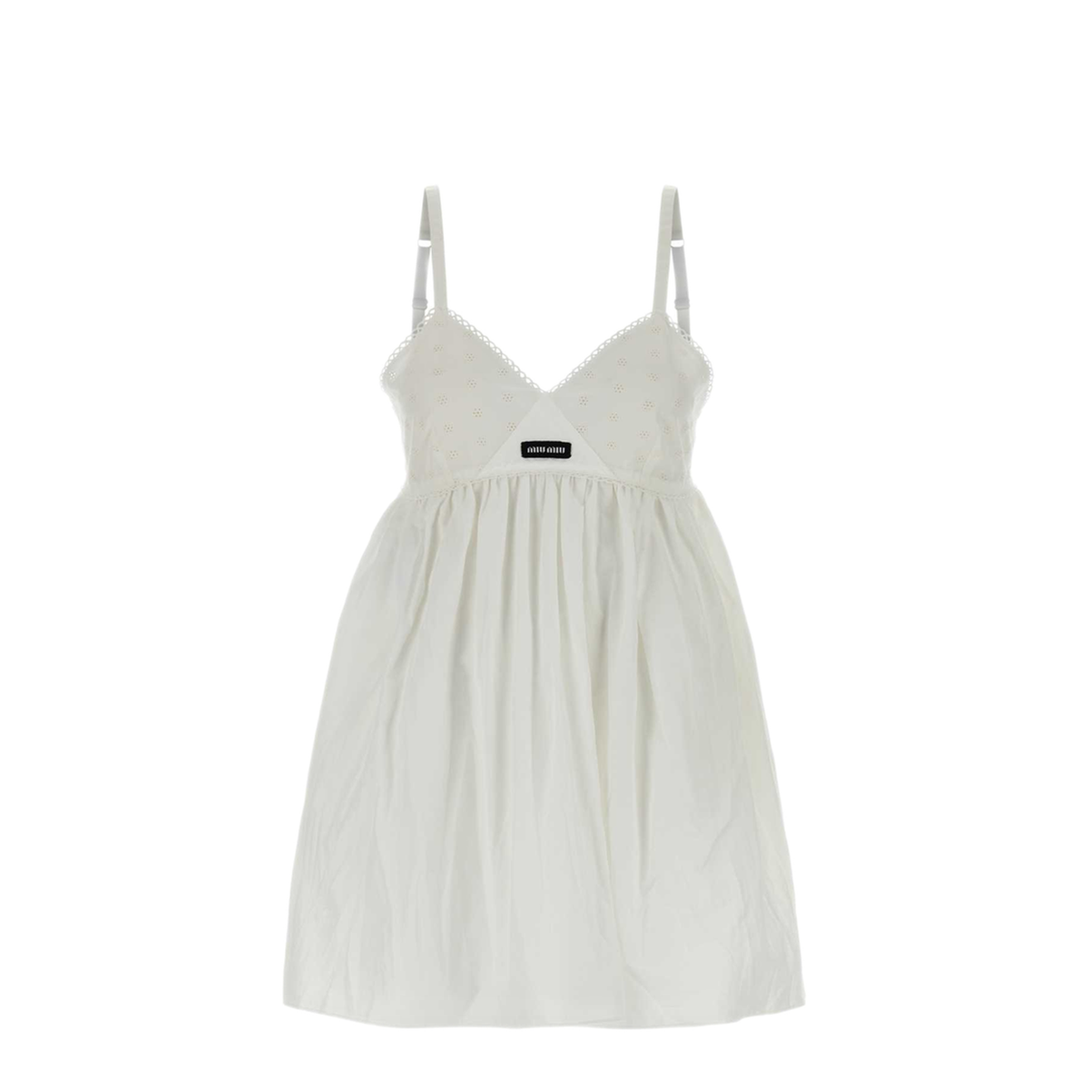 MAYFEYR - Miu Miu - White Cotton Blend Mini Dress - MF6417SOOO196JF0009