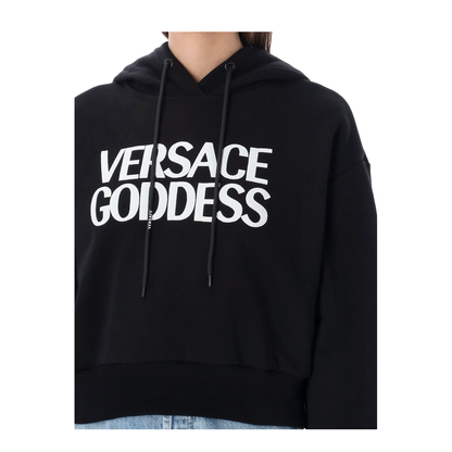 Crop Fit Cotton Sweatshirt In Black