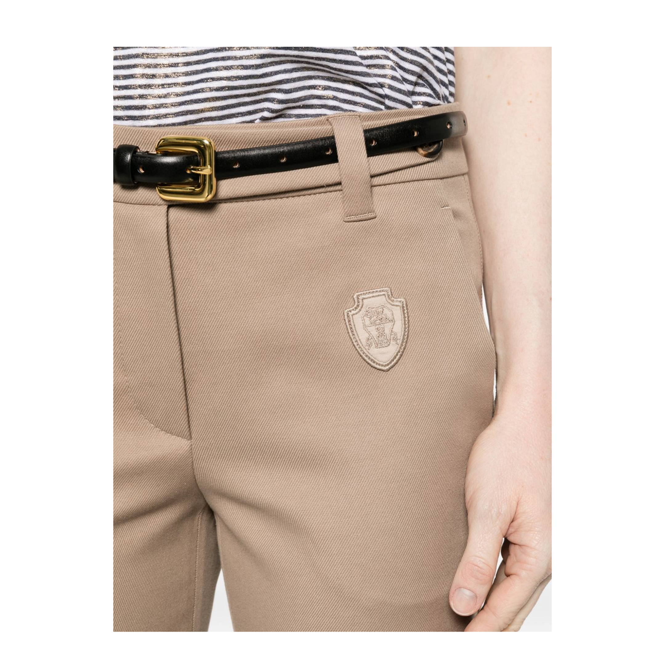 Cotton and silk striped shirt