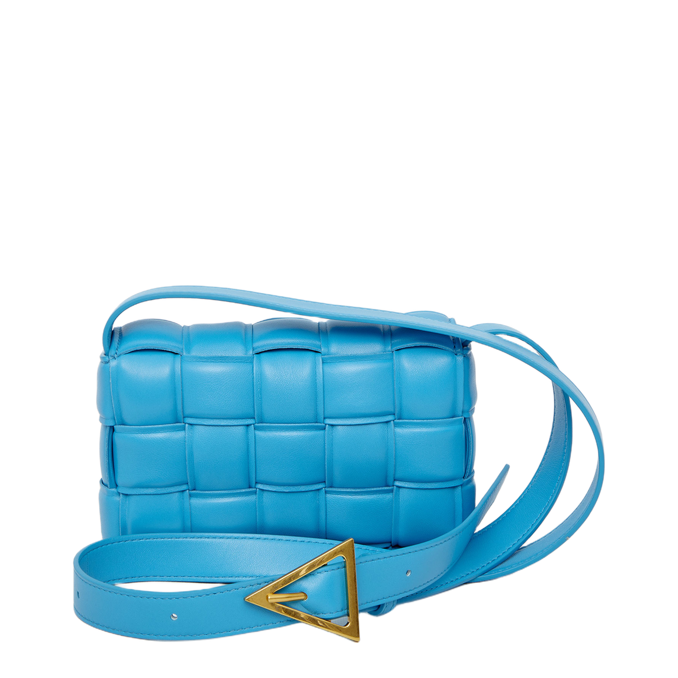 Small Cassette Shoulder Bag In Teal Pool & Gold