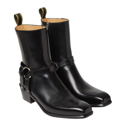 Black Leather Ankle Boots
