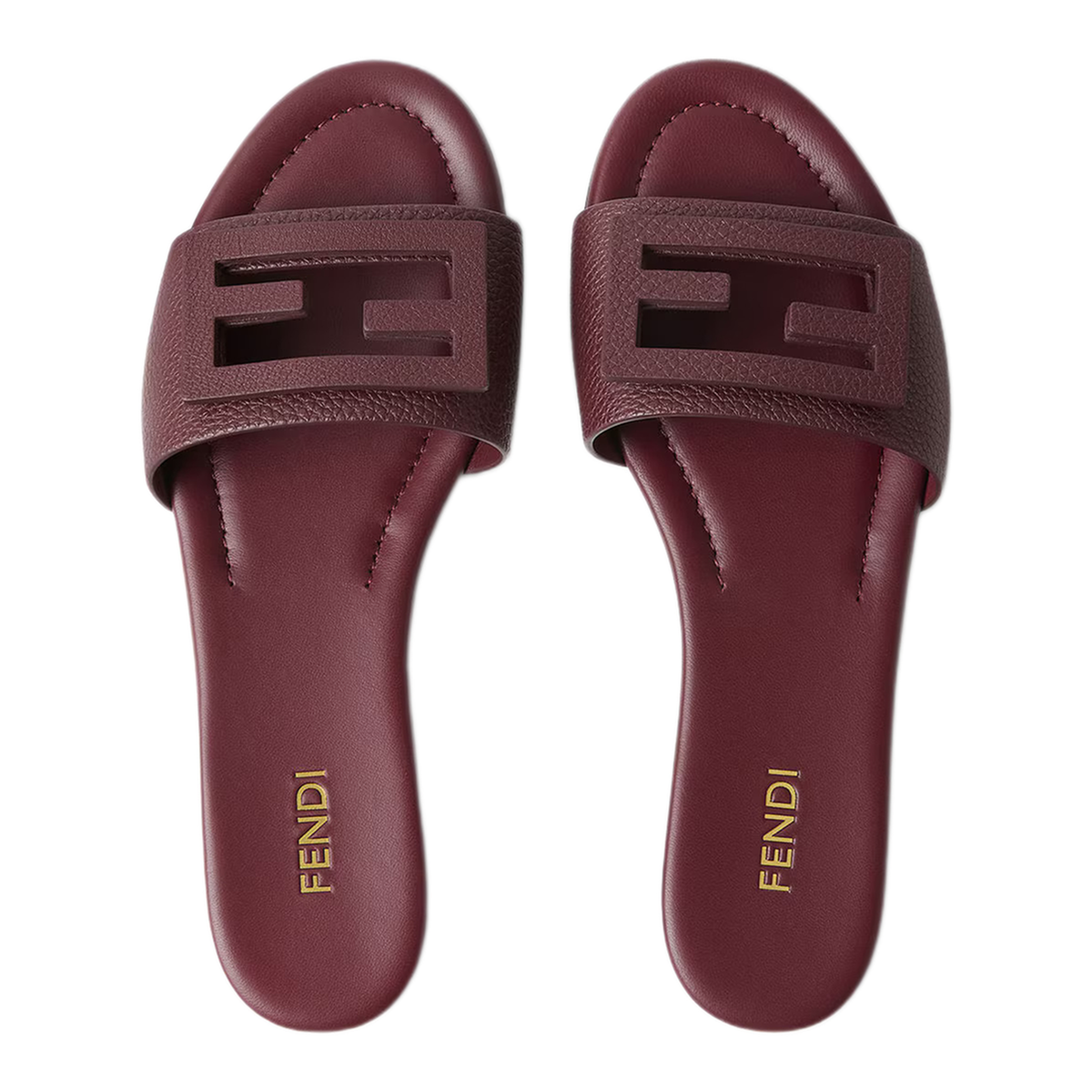 Aubergine Leather Baguette Slippers