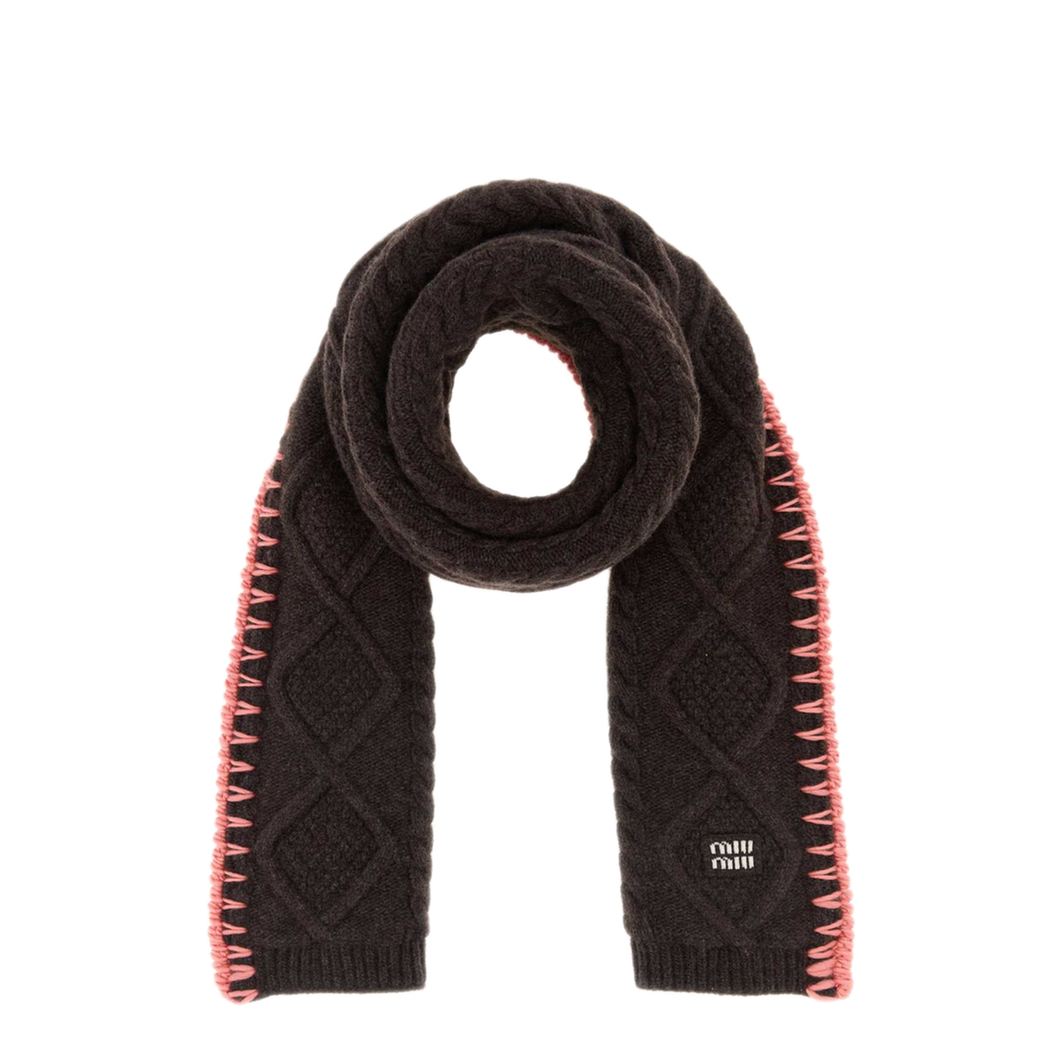 MAYFEYR - Miu Miu - Dark Brown Wool Blend Scarf - 5FS1412IGGF0F7L