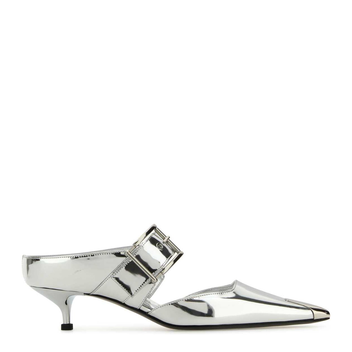 MAYFEYR - Alexander Mcqueen - Silver Leather Punk Pumps - 780794W4WG18100